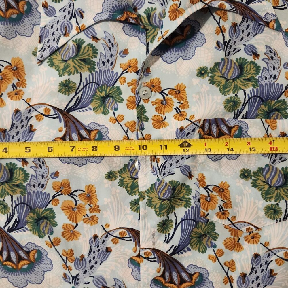 Studio One by Campus, Vtg 70s Psychedelic Paisely Disco Party Shirt - Size Small - Picture 4 of 7